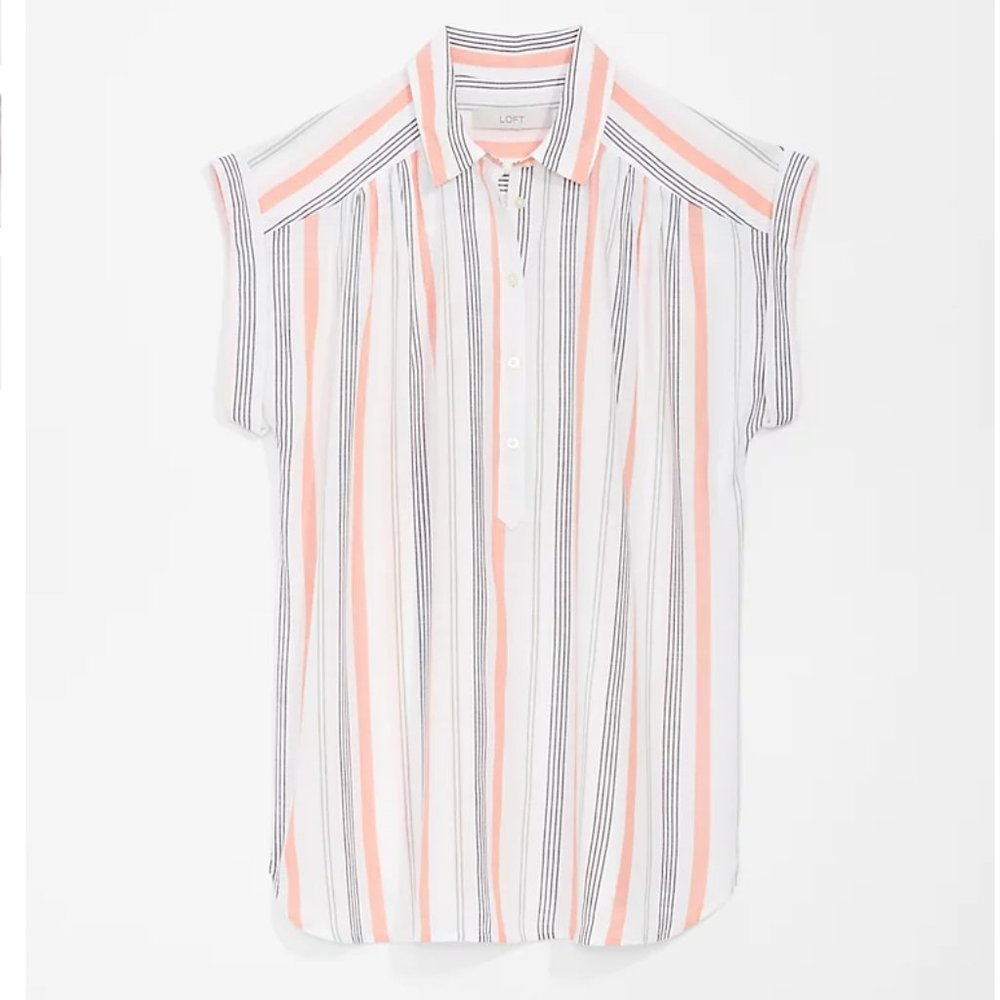 LOFT - Striped Dolman Henley Shirt (NWT)